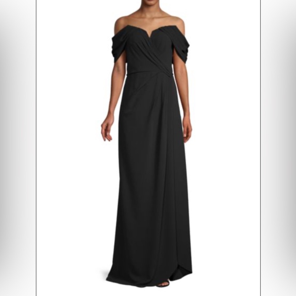 Rene Ruiz Collection Off-The-Shoulder Crepe Gown size 16